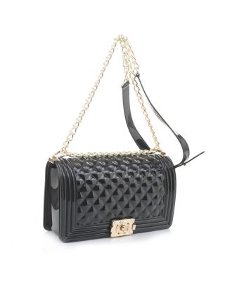 JB6150 BK Elegant Quilted Jelly Crossbody Bag