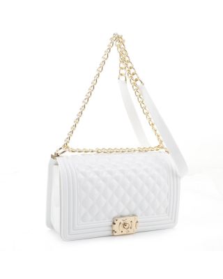 JB6150 WT Elegant Quilted Jelly Crossbody Bag