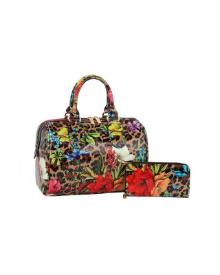 JY-0296W RGD FLOWER  SATCHEL WITH WALLET