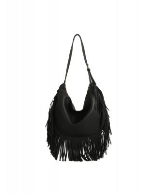 JY-0570BK FRINGE HOBO BAG
