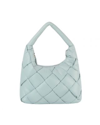 JYE-0468 D BL PUFFY WOVEN HOBO BAG