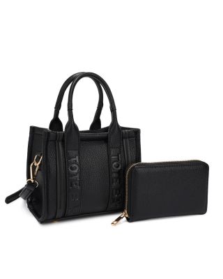 KMS-5398 BK TOTE BAG WITH WALLET