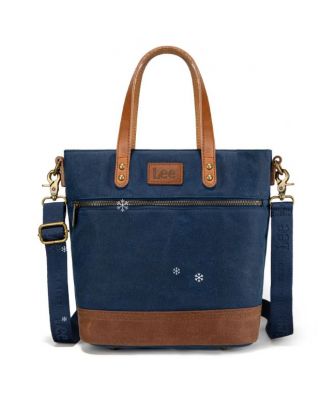 LEE51-004 LEE BL Denim Waxed Canvas Tote/Shoulder Bag/Crossbody