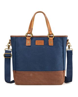 LEE51-007 LEE BL Denim Waxed Canvas Tote/Shoulder Bag/Crossbody