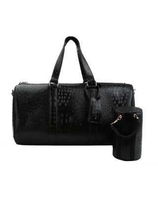 LF128 -BK 2-in-1 Duffle & Makeup Pouch Set