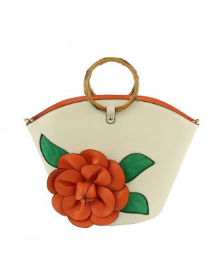LHU459 OR BAMBOO HANDLE FLOWER BAG
