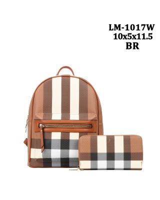 LM-1017W BR PLATE BACKPACK WITH WALLET