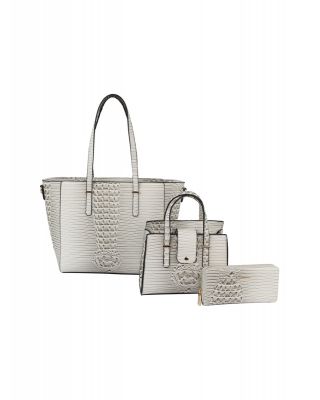 LMD001-Z ST CROCO EMBOSSED DESIGNER 3PC SET