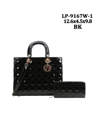 LP-9167W-1BK PATTERN QUILTER BAG WITH WALLET