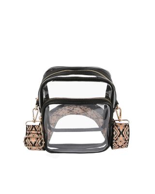 LQ287-NV CLEAR FUAX VEGAN LEATHER WITH GUITAR STRAP