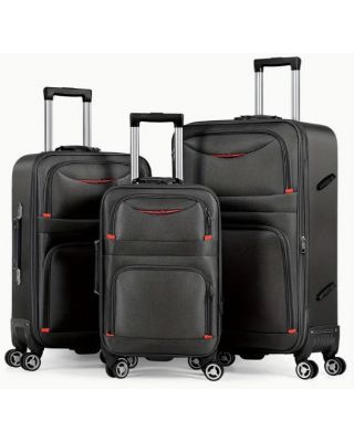 TZ2048IN  Set of 3 Expandable Softside Spinner Luggage 