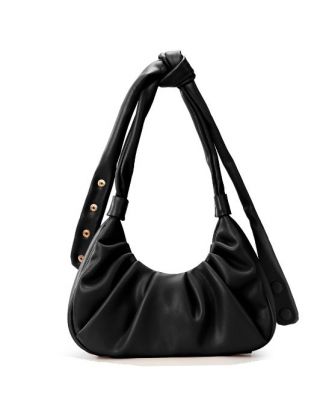 MC-1010 BK Milan Chiva Ruched Hobo/Shoulder Bag