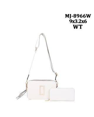 MJ-8966W WT DESIGNER CROSBODY WITH WALLET