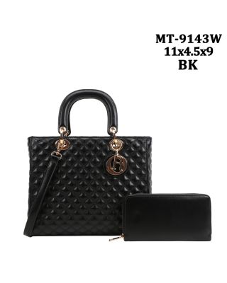 MT-9143W BK QUILT BAG WITH WALLET