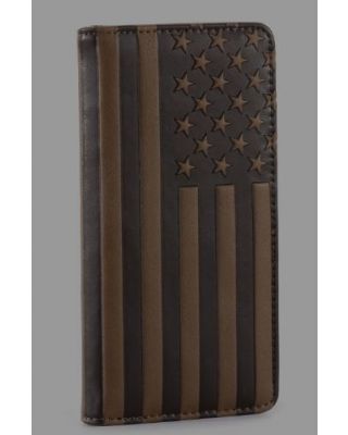 MW-615 BR Patriotic Collection Men's Bifold Long PU Leather Wallet