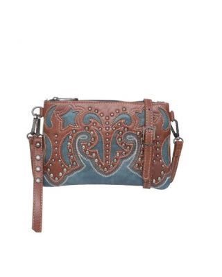 MW1055-181 TQ  Montana West Embroidered Collection Clutch/Crossbody