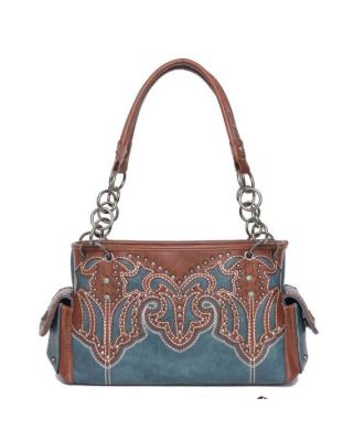 MW1055G-8085 TQ Montana West Embroidered Collection Concealed Carry Satchel