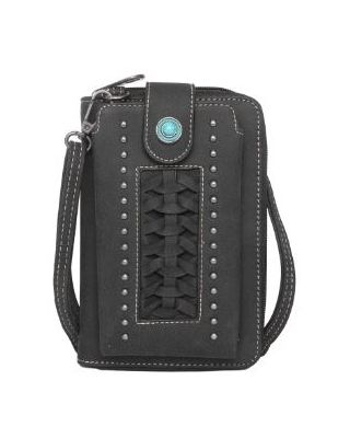 MW1057-183 BK  Montana West Whipstitch Collection Phone Wallet/Crossbody