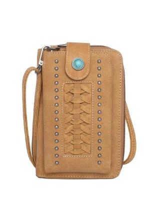 MW1057-183 BR  Montana West Whipstitch Collection Phone Wallet/Crossbody