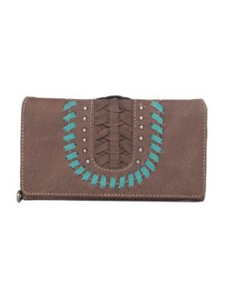 MW1057-W010 CF  Montana West Whipstitch Collection Long Wallet