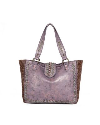 MW1058G-8317 PP Montana West Leopard Print Collection Concealed Carry Tote