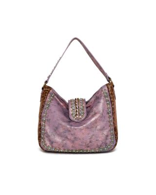 MW1058G-918 PP Montana West Leopard Print Collection Concealed Carry Hobo