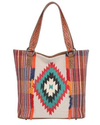 MW1069G-8113 BR Montana West Aztec Tapestry Concealed Carry Tote