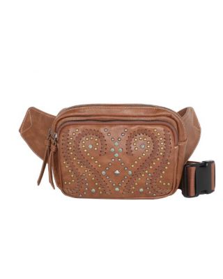 MW1063-194 BR  Montana West Whipstitch Collection Belt Bag