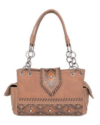 MW1064G-8085 br Montana West Aztec Collection Concealed Carry Satchel