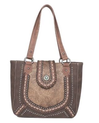 MW1065G-8317 CF Montana West Embossed Collection Concealed Carry Tote