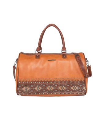 MW1066-5110 BR Montana West Aztec Tooled Collection Weekender Bag