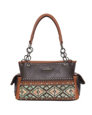 MW1066G-8085 CF Montana West Aztec Tooled Collection Concealed Carry Satchel