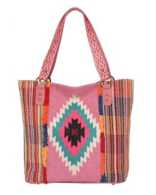 MW1069G-8113 PK Montana West Aztec Tapestry Concealed Carry Tote