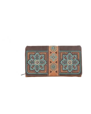 MW1072-W010 BR Montana West Floral Embroidered Collection Wallet