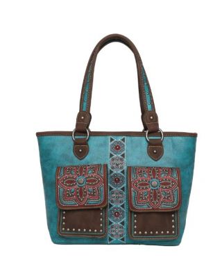 MW1072G-8317 TQ Montana West Floral Embroidered Collection Concealed Carry Tote