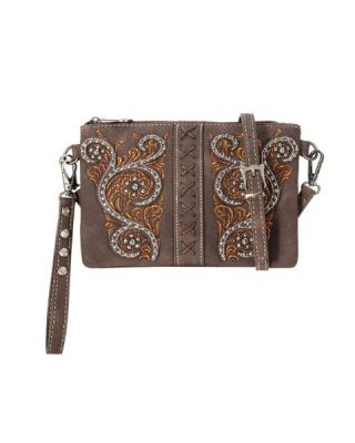 MW1076-181 CF Montana West Floral Embroidered Collection Clutch/Crossbody