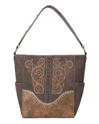 MW1076G-920 CF Montana West Floral Embroidered Collection Concealed Carry Hobo