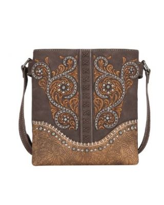 MW1076G-9360 CF  Montana West Floral Embroidered Collection Concealed Carry Crossbody