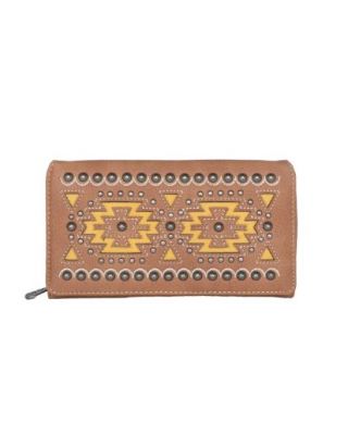 MW1092-W010 BR Montana West Cut Out Aztec Collection Wallet