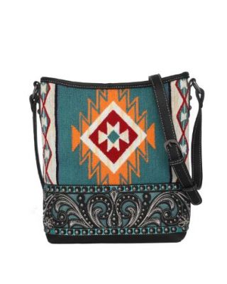 MW1095G-9360 BK  Montana West Aztec Tapestry Concealed Carry Crossbody