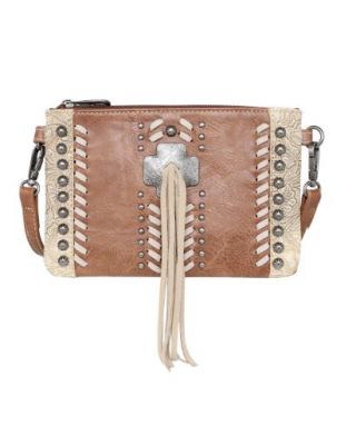 MW1098-181 BR  Montana West Concho Collection Clutch/Crossbody