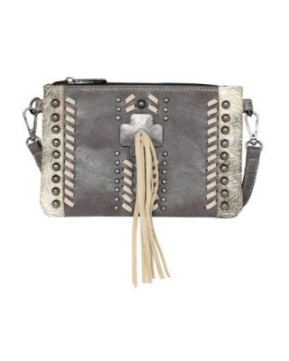 MW1098-181 GY  Montana West Concho Collection Clutch/Crossbody