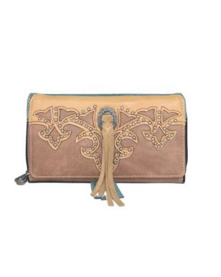MW1100-W010 BR Montana West Boot Scroll Collection Wallet