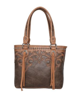 MW1100G-8317 CF Montana West Boot Scroll Collection Concealed Carry Tote