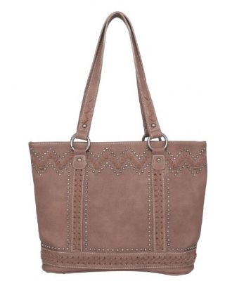 MW1101G-8317 BR Montana West Tribal Whipstitch Collection Concealed Carry Tote
