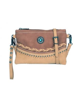 MW1107-181 BR Montana West Concho Collection Clutch/Crossbody