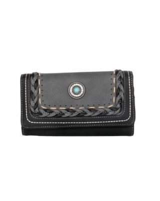 MW1107-W010 BK Montana West Concho Collection Wallet