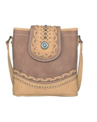 MW1107G-9630 BR  Montana West Concho Collection Concealed Carry Crossbody