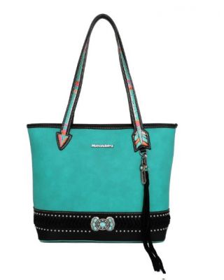 MW1112G-8317 BK Montana West Concho Collection Concealed Carry Tote