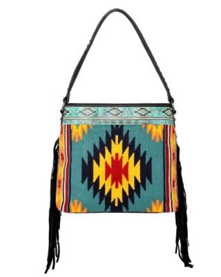 MW1115G-918 BK Montana West Aztec Tapestry Concealed Carry Hobo